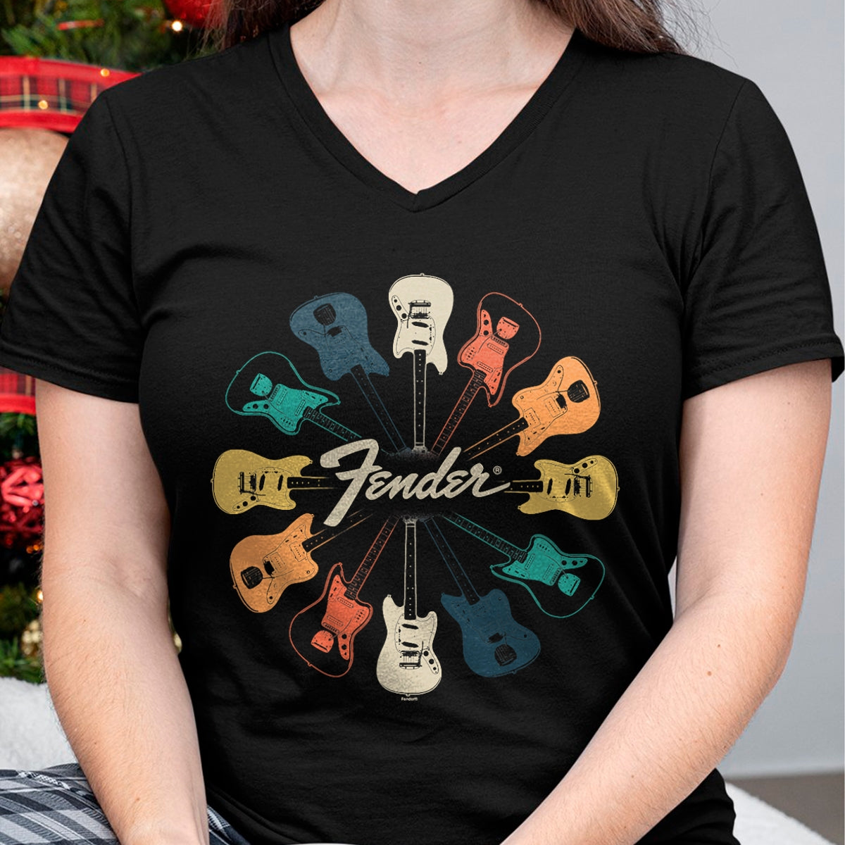 Guitar Lover Shirt, Funny Guitar UnisexT-Shirt/Hoodie/Sweatshirt HLT00 - Fender Retro Guitar Kaleidoscope T-Shirt Small