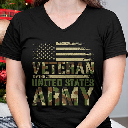 Proud Veteran Shirt, Funny Veteran UnisexT-Shirt/Hoodie/Sweatshirt HLT00 - Veteran of The United States Army Patriotic Camo Military T-Shirt