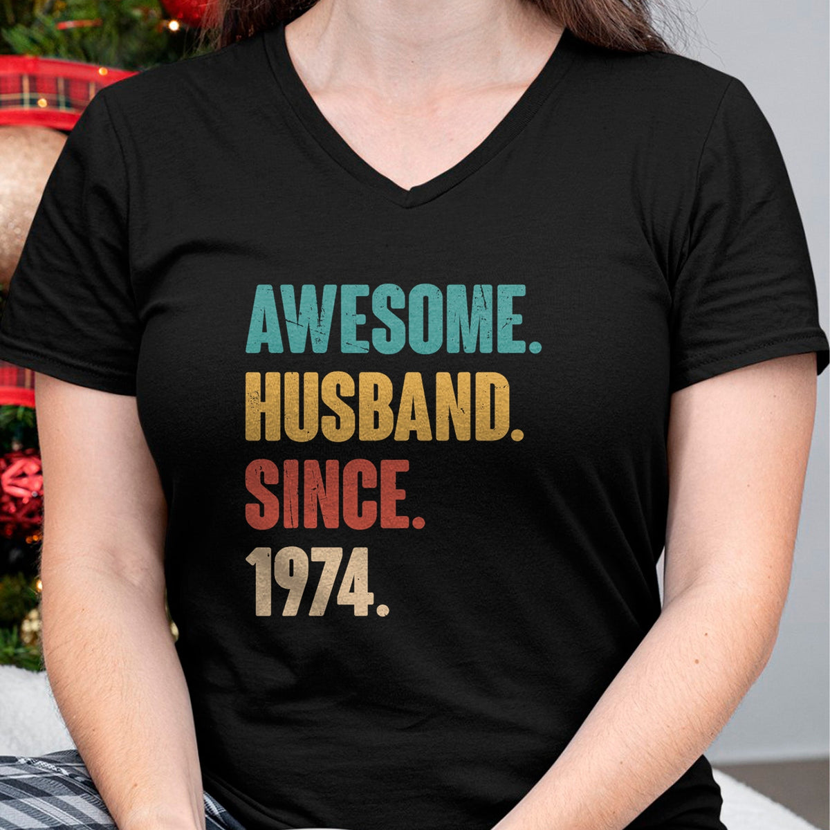 Best Wife Shirt, Wife and Husband Unisex T-Shirt/Hoodie/Sweatshirt HLT00 - Awesome Husband Since 1974 - 50th Wedding Anniversary Epic T-Shirt