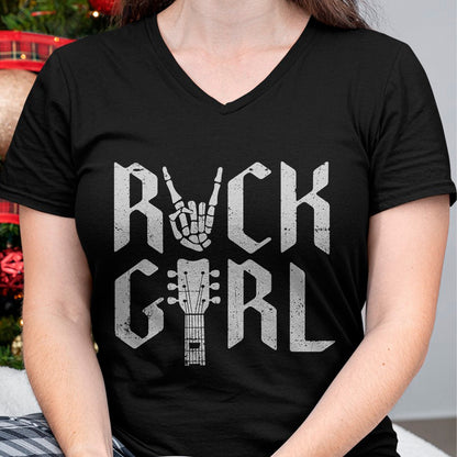 Guitar Lover Shirt, Funny Guitar UnisexT-Shirt/Hoodie/Sweatshirt HLT00 - Girls Rock, Rock_n Roll Girl, Rock On Skeleton, Guitar Band T-Shirt