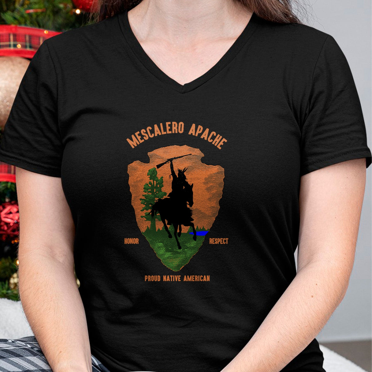 Native American T-Shirts, Vintage Native American Unisex T-Shirt/Hoodie/Sweatshirt HLT00 - MESCALERO APACHE Tribe Native American Indian Retro Arrow