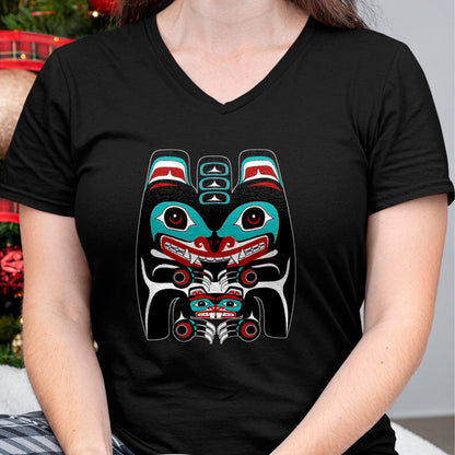 Native American T-Shirts, Vintage Native American Unisex T-Shirt/Hoodie/Sweatshirt HLT00 - Indigenous Alaska Native American Art Style Bear & Beaver