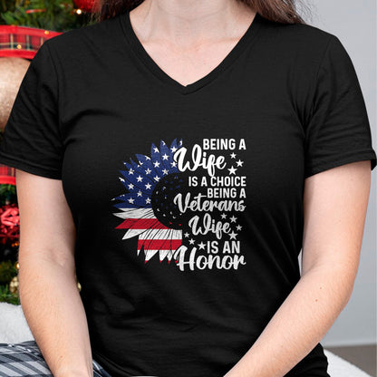 Best Wife Shirt, Wife and Husband Unisex T-Shirt/Hoodie/Sweatshirt HLT00 - Gift for wife T shirt, lucky wife   Patriotic Veterans Day Being A Veterans Wife Is An Honor T-Shirt