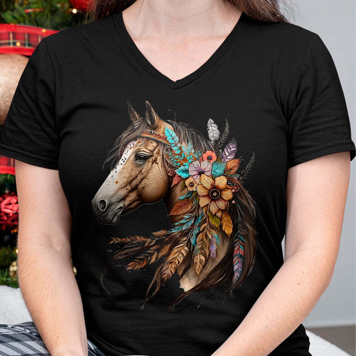 Best Horse Lover Shirt , Funny Horse UnisexT-Shirt/Hoodie/Sweatshirt HLT00 - Floral Wild Horse Country Horse Riding T-Shirt