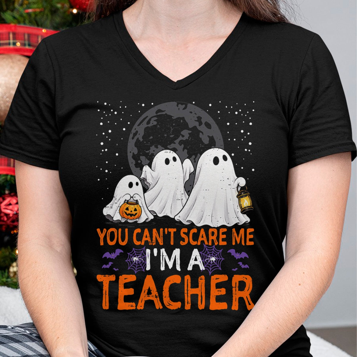 Best Teacher Shirt, Funny Teacher UnisexT-Shirt/Hoodie/Sweatshirt HLT00 - You Can't Scare Me I'm A Teacher Funny Halloween Teacher T-Shirt