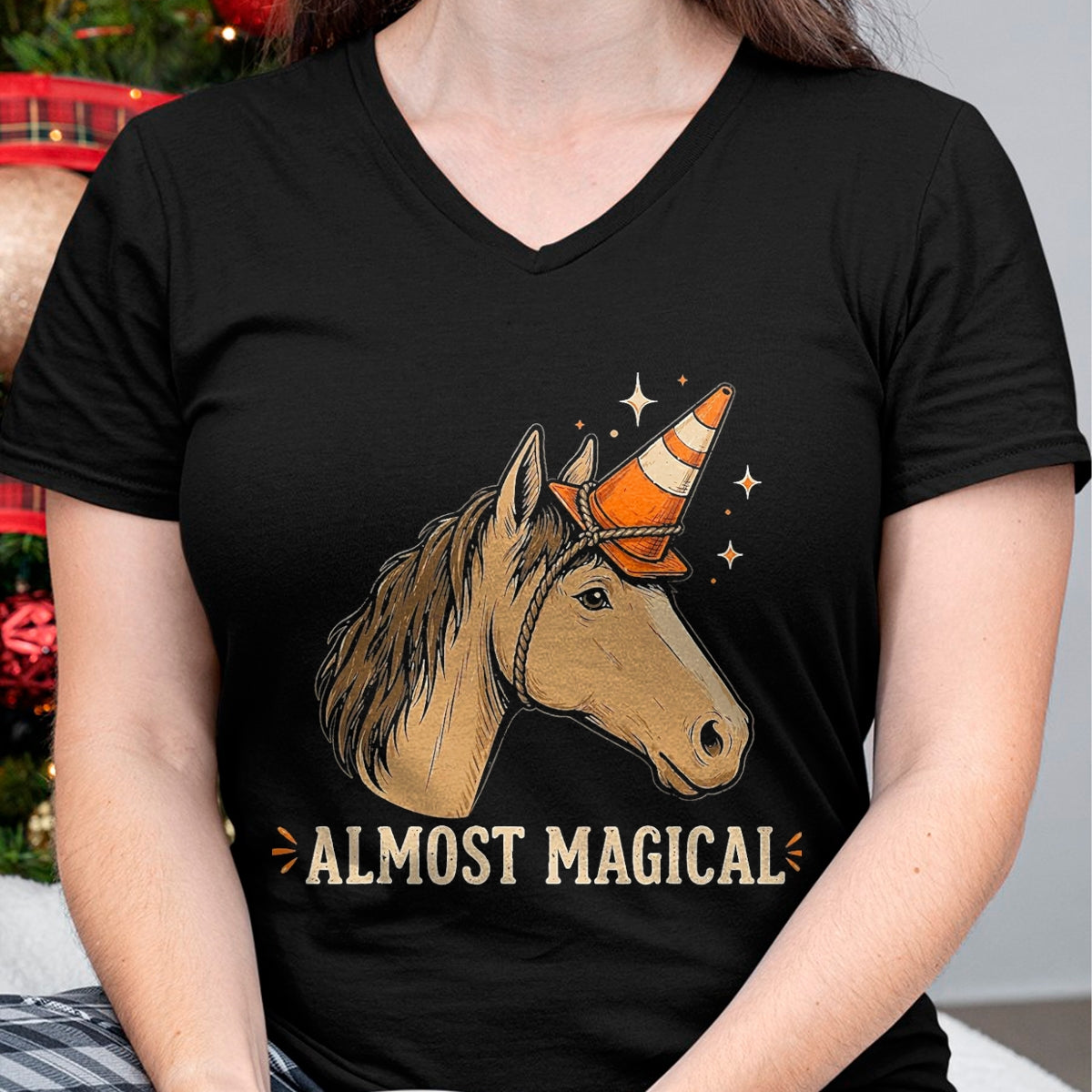 Best Horse Lover Shirt , Funny Horse UnisexT-Shirt/Hoodie/Sweatshirt HLT00 - Almost Magical Funny Horse Unicorn Humor T-Shirt, Men, Black, 3X-Large