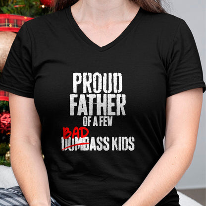 Gift for Dad Shirt, Funny Dad Unisex T-Shirt/Hoodie/Sweatshirt HLT00 – Funny Proud Father of a Few Badass Kids NOT Dumbass Kids T-Shirt