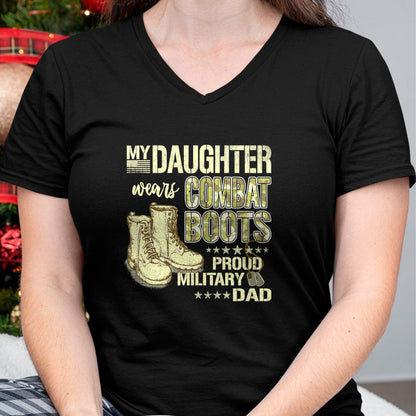 Gift for Dad Shirt, Funny Dad Unisex T-Shirt/Hoodie/Sweatshirt HLT00 – My Daughter Wears Combat Boots - Proud Military Dad Father T-Shirt