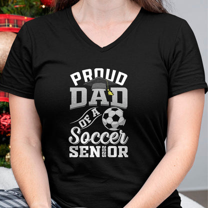 Gift for Dad Shirt, Funny Dad Unisex T-Shirt/Hoodie/Sweatshirt HLT00 – Proud dad of a soccer Senior class of 2025 graduation gifts T-Shirt