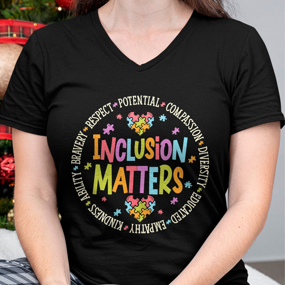 Best Teacher Shirt, Funny Teacher UnisexT-Shirt/Hoodie/Sweatshirt HLT00 - Inclusion Matters Autism Special Education Teacher Kindness T-Shirt