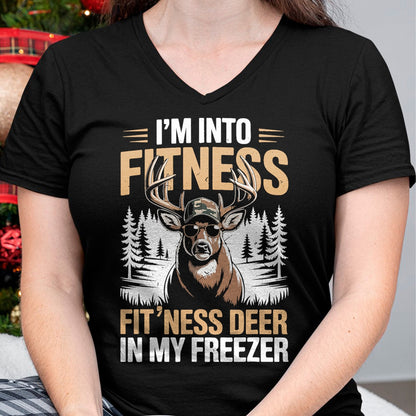 Funny Hunting Shirt, Gift For Hunting Lover Unisex T-Shirt/Hoodie/Sweatshirt HLT00 - Camo Deer Hunting Men_s Fitness Deer Freezer Funny Hunting T-Shirt