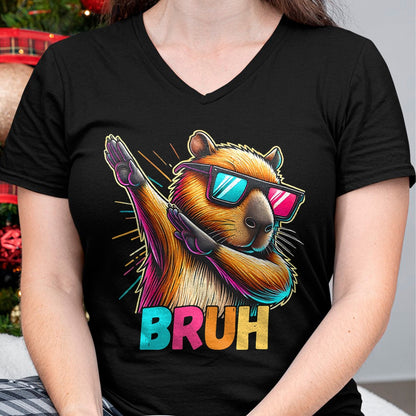 Cute Capybara Shirt, Funny Capybara Unisex T-Shirt/Hoodie/Sweatshirt HLT00 - Funny Dabbing Capy Bruh Teens Youth Kids Meme Rodent Lovers T-Shirt