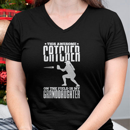 Best Grandpa Shirt, Proud Grandpa Unisex T-Shirt/Hoodie/Sweatshirt HLT00 - This Awesome Catcher On The Field Is My Granddaughter T-Shirt