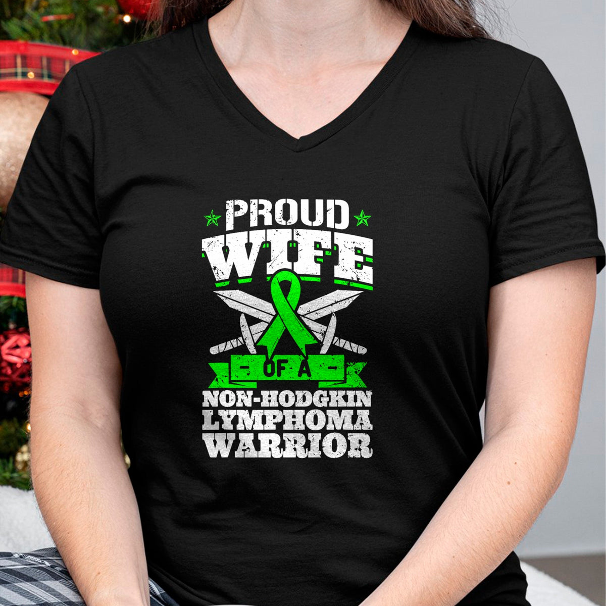 Best Wife Shirt, Wife and Husband Unisex T-Shirt/Hoodie/Sweatshirt HLT00 - Gift for wife T shirt, lucky wife   Proud Wife Of A Non-Hodgkin Lymphoma Warrior Awareness T-Shirt
