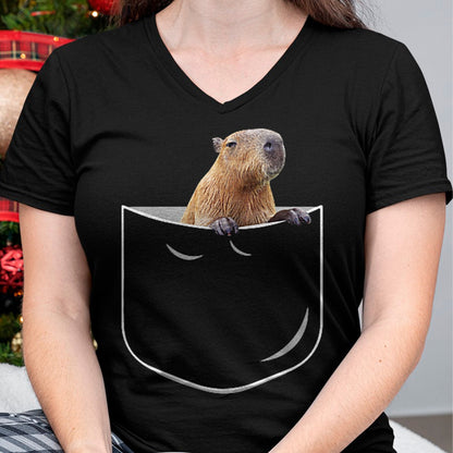 Cute Capybara Shirt, Funny Capybara Unisex T-Shirt/Hoodie/Sweatshirt HLT00 - Pocket Capybara Funny Capybara in Pocket Gift T-Shirt