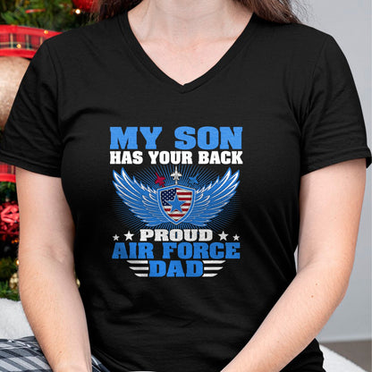 Gift for Dad Shirt, Funny Dad Unisex T-Shirt/Hoodie/Sweatshirt HLT00 – My Son Has Your Back Proud Air Force Dad Military Father T-Shirt