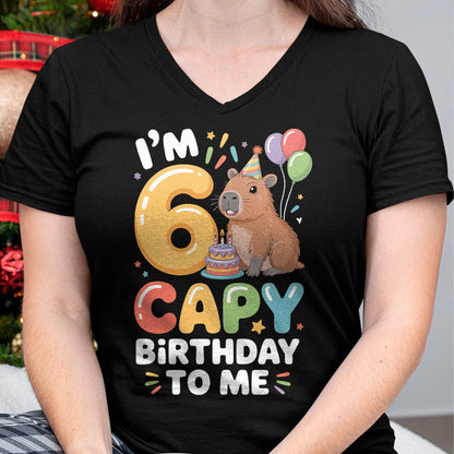 Cute Capybara Shirt, Funny Capybara Unisex T-Shirt/Hoodie/Sweatshirt HLT00 - I’m 6 Years Old Capy Birthday to Me Funny Capybara T-Shirt