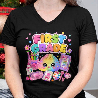 Best Teacher Shirt, Funny Teacher UnisexT-Shirt/Hoodie/Sweatshirt HLT00 - Cute Dumpling 1st First Grade Back to School Girl Teacher T-Shirt