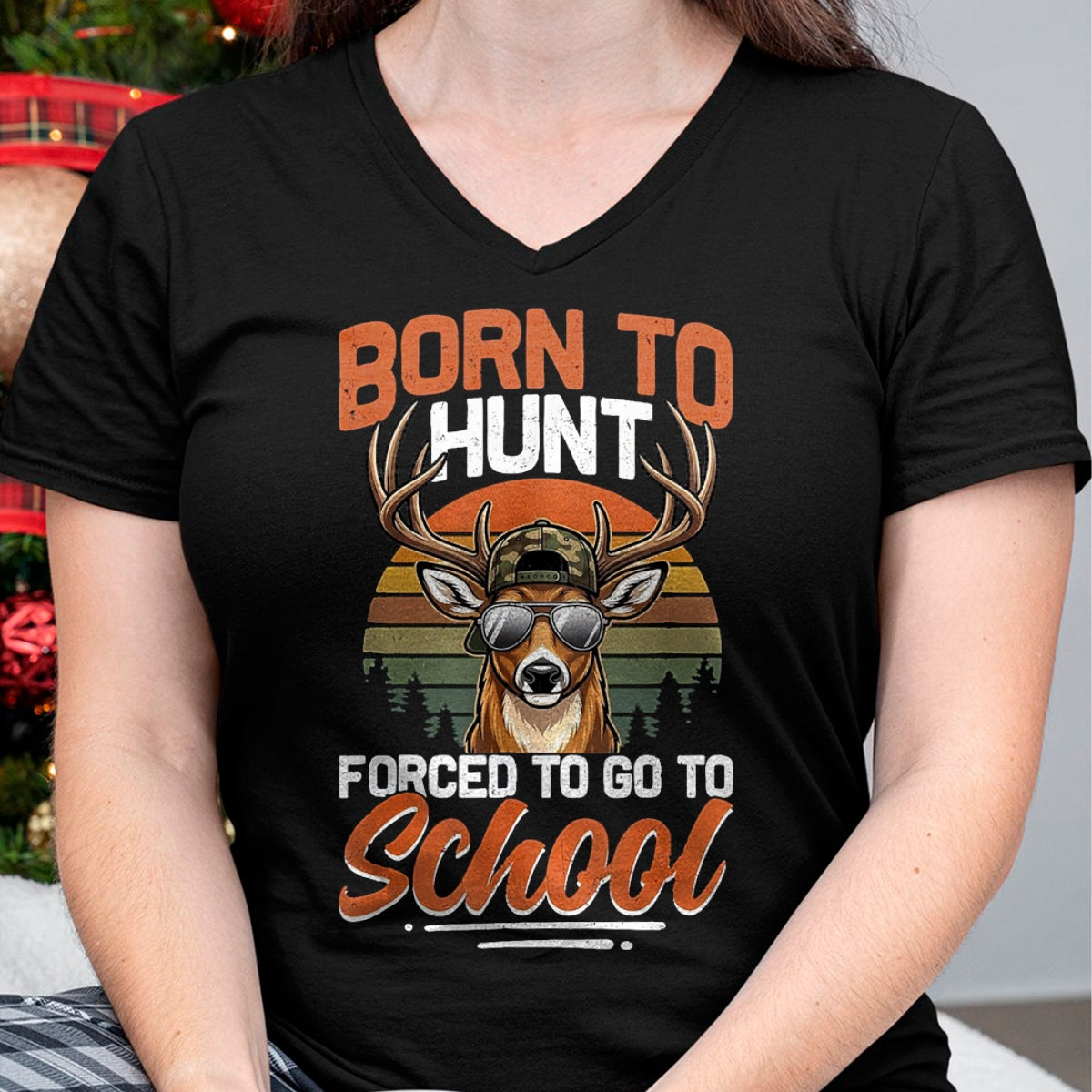 Funny Hunting Shirt, Gift For Hunting Lover Unisex T-Shirt/Hoodie/Sweatshirt HLT00 - Camo Deer Born Hunt Forced Go School Funny Hunting Boys T-Shirt, Women, Cranberry Red, Medium