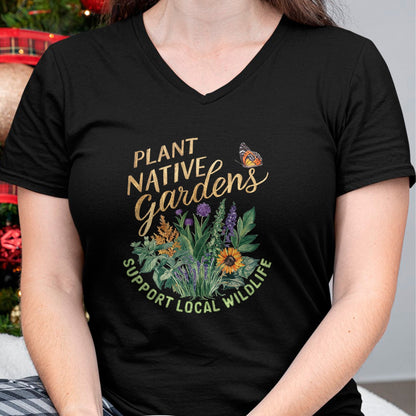 Native American T-Shirts, Vintage Native American Unisex T-Shirt/Hoodie/Sweatshirt HLT00 - Retro Plant Native Gardens Support Local Wildlife Gardening