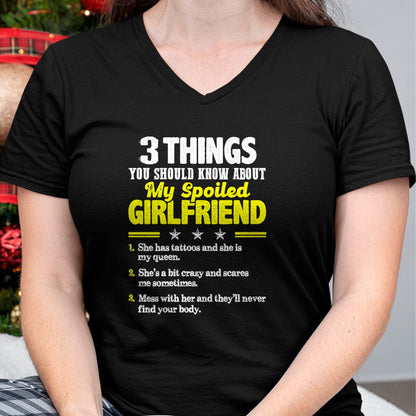 Best Wife Shirt, Wife and Husband Unisex T-Shirt/Hoodie/Sweatshirt HLT00 - 3 Things You Should Know About My Spoiled Girlfriend - Funny Premium T-Shirt