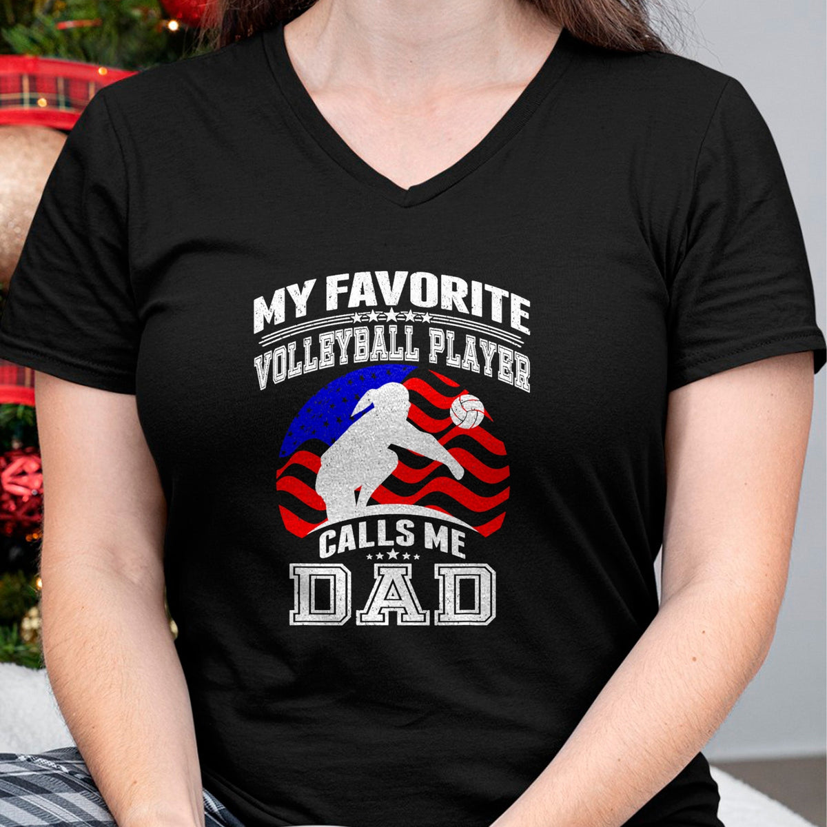 Gift for Dad Shirt, Funny Dad Unisex T-Shirt/Hoodie/Sweatshirt HLT00 – My Favorite Volleyball Player Calls Me Dad Proud Father Gift T-Shirt