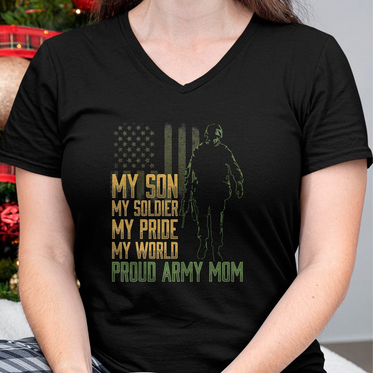 Gift for Mom Shirt, Funny Mom Unisex T-Shirt/Hoodie/Sweatshirt HLT00 - My Son My Soldier Proud Army Mom Military Mother T-Shirt