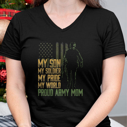 Gift for Mom Shirt, Funny Mom Unisex T-Shirt/Hoodie/Sweatshirt HLT00 - My Son My Soldier Proud Army Mom Military Mother T-Shirt
