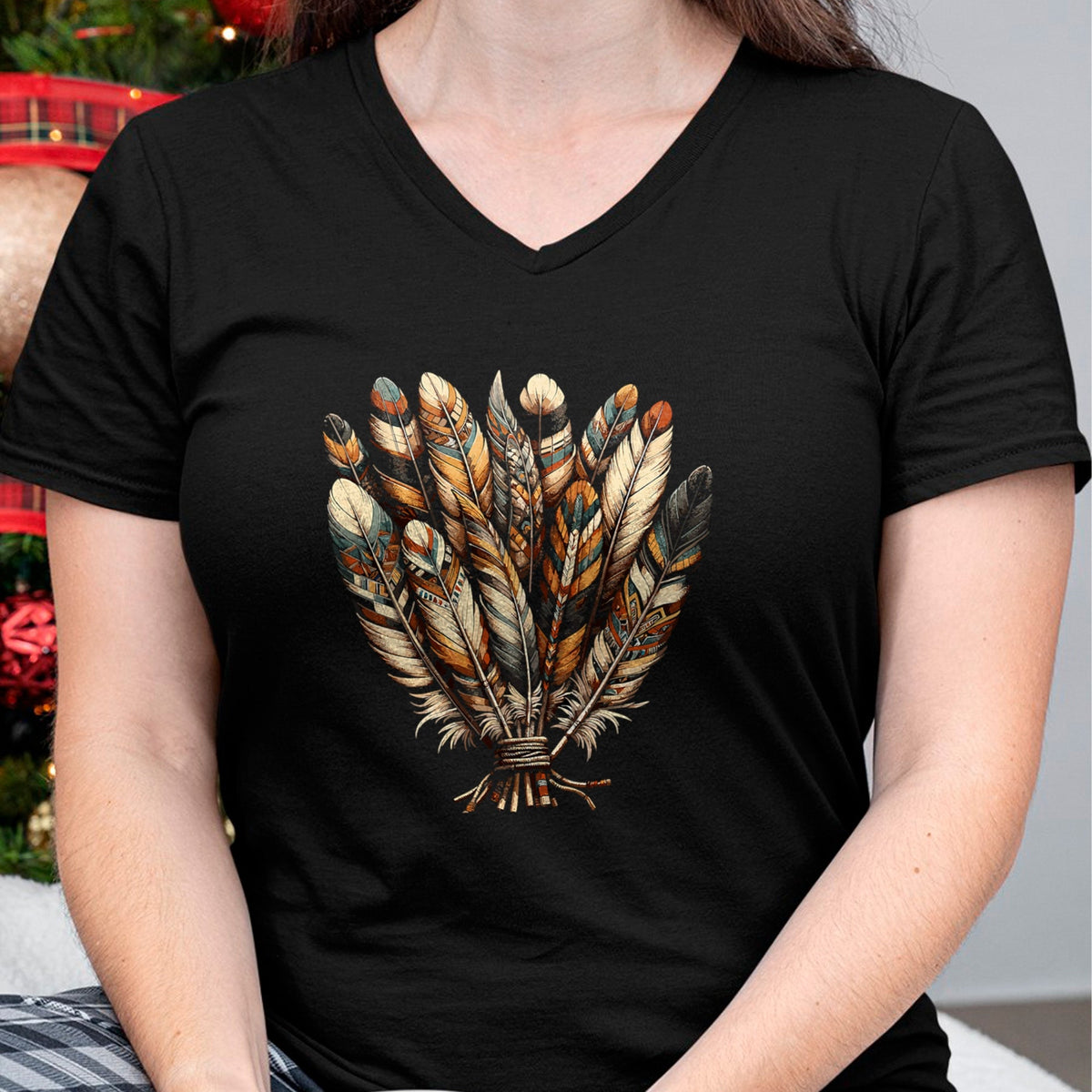 Native American T-Shirts, Vintage Native American Unisex T-Shirt/Hoodie/Sweatshirt HLT00 - Southwest Native American Indian Tribal Feather