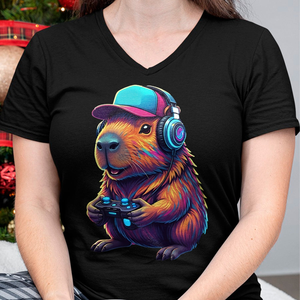 Cute Capybara Shirt, Funny Capybara Unisex T-Shirt/Hoodie/Sweatshirt HLT00 - Funny Capybara Gamer Gaming Video Games Capybara T-Shirt