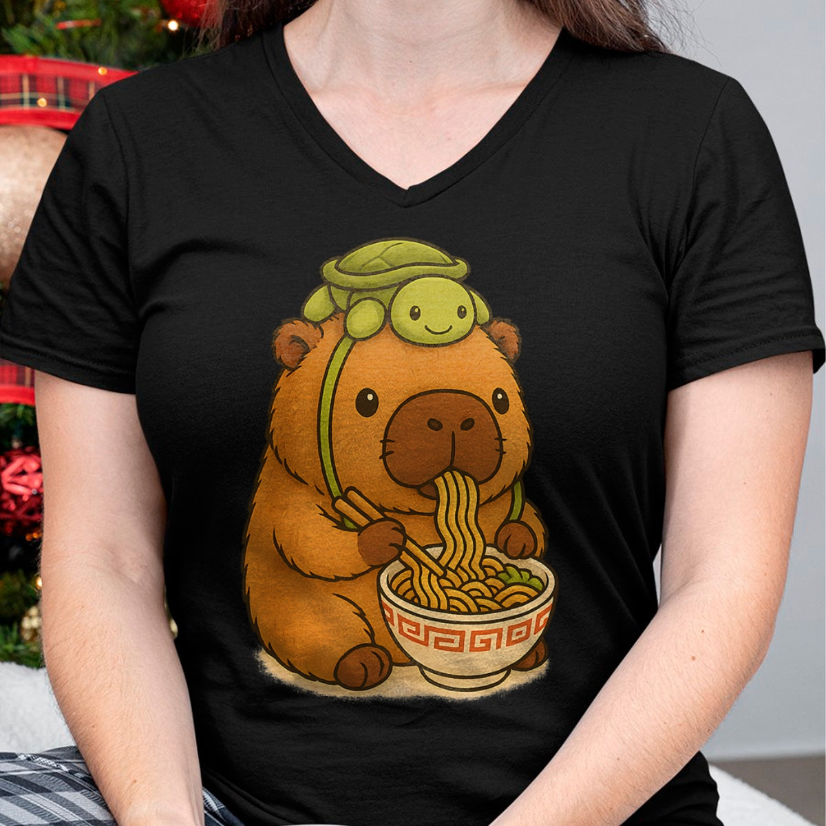 Cute Capybara Shirt, Funny Capybara UnisexT-Shirt/Hoodie/Sweatshirt HLT00 - Capybara Anime Ramen Turtle Funny Graphic Kawaii Capibara T-Shirt