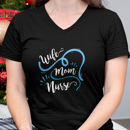 Funny Nurse Shirt, Nurse Unisex T-Shirt/Hoodie/Sweatshirt HLT00 - Wife Mom Nurse T Shirt for Nurses (LPN, BSN, RN, NP) (1)