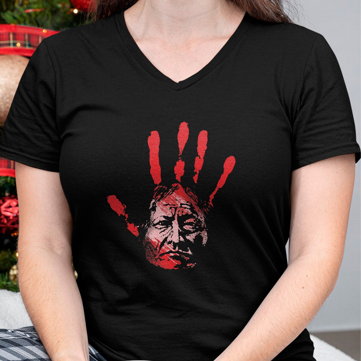 Native American T-Shirts, Vintage Native American Unisex T-Shirt/Hoodie/Sweatshirt HLT00 - Native American Indigenous Red Hand Indian Blood Themed (3)