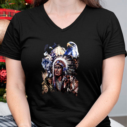 Native American T-Shirts, Vintage Native American Unisex T-Shirt/Hoodie/Sweatshirt HLT00 - American Indigenous Art Native Indian Chief Headdress