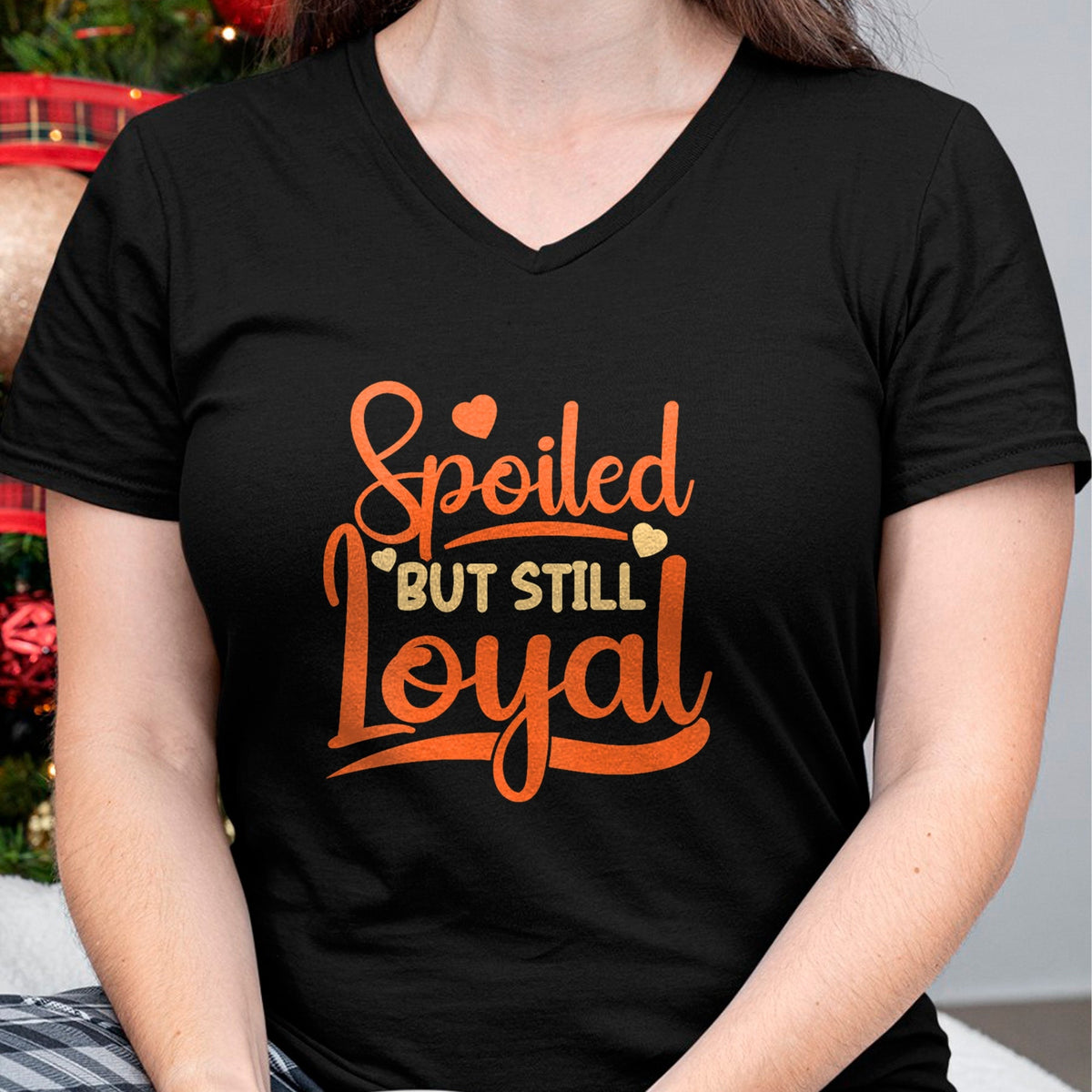 Best Wife Shirt, Wife and Husband Unisex T-Shirt/Hoodie/Sweatshirt HLT00 - Gift for wife T shirt, spoiled wife   Womens Funny Wife Spoiled But Still Loyal Spoiled Wife V-Neck (1)
