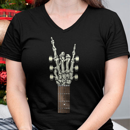 Guitar Lover Shirt, Funny Guitar UnisexT-Shirt/Hoodie/Sweatshirt HLT00 - Rock On Skeleton Hand Guitar Gifts Men Graphic Tee Rock Band T-Shirt