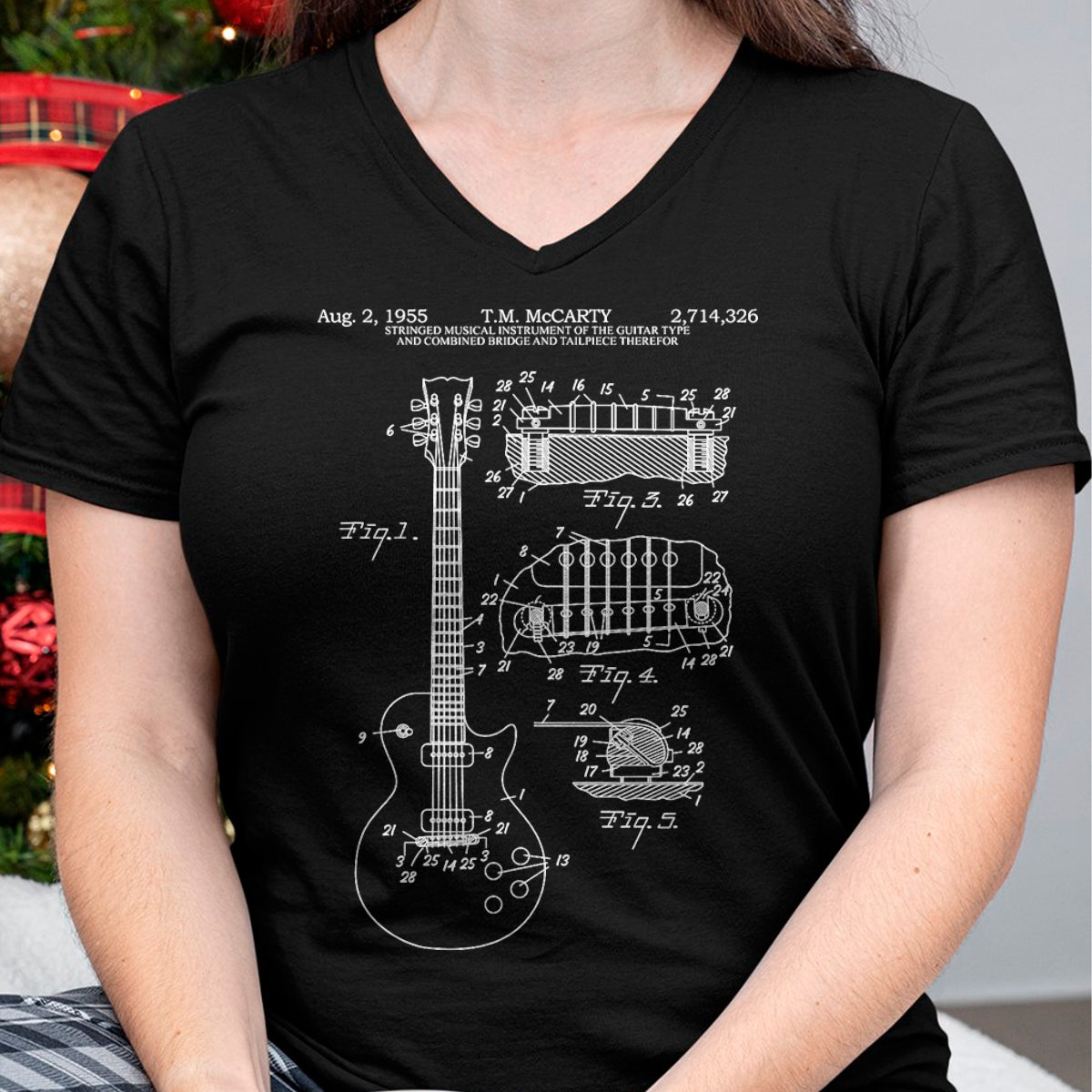 Guitar Lover Shirt, Funny Guitar UnisexT-Shirt/Hoodie/Sweatshirt HLT00 - Guitar Schematic Blueprint Vintage Rocker Band Guitar Player T-Shirt