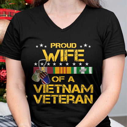 Proud Veteran Shirt, Funny Veteran UnisexT-Shirt/Hoodie/Sweatshirt HLT00 - Proud Wife of A Vietnam Veteran My Husband is A Hero T-Shirt T-Shirt
