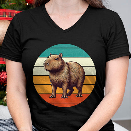Cute Capybara Shirt, Funny Capybara Unisex T-Shirt/Hoodie/Sweatshirt HLT00 - Retro Capybara Art Long Sleeve T-Shirt