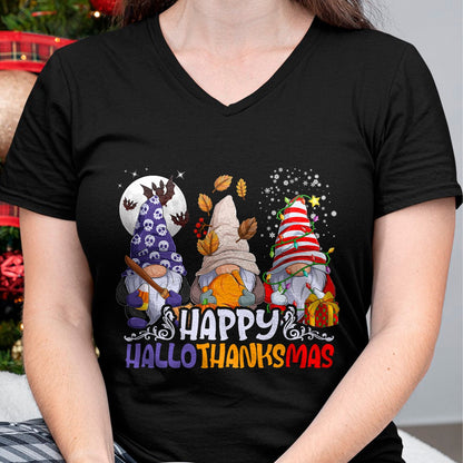Best Thanksgiving Family Shirt , Funny Thanksgiving UnisexT-Shirt/Hoodie/Sweatshirt HLT00 - HalloThanksMas Gnomes Halloween Thanksgiving Christmas Happy T-Shirt