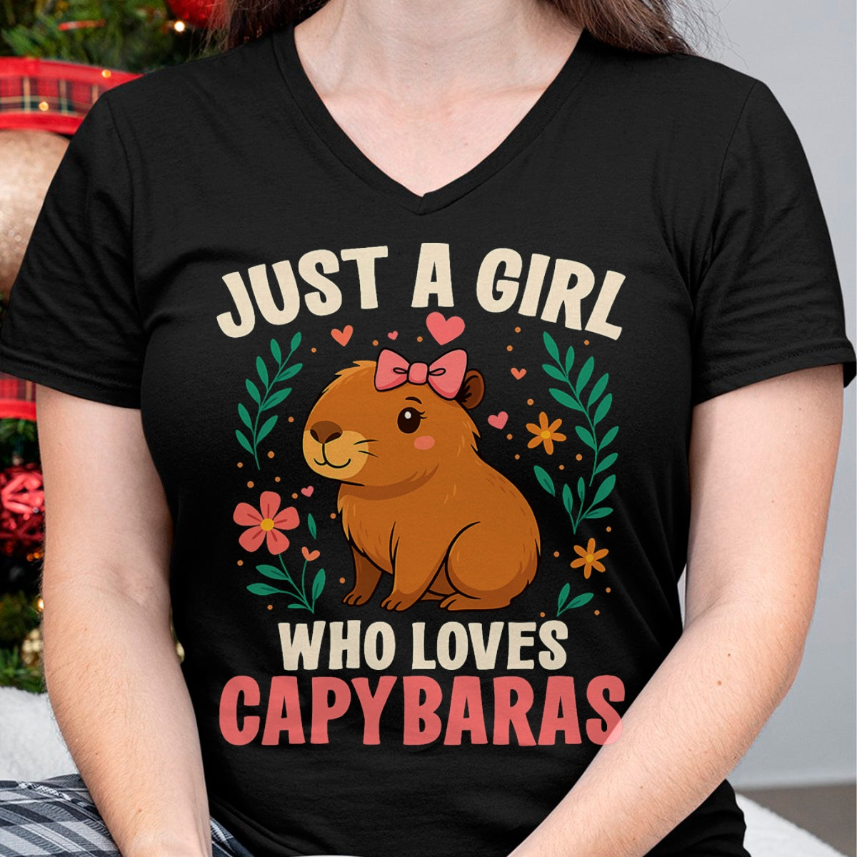 Cute Capybara Shirt, Funny Capybara Unisex T-Shirt/Hoodie/Sweatshirt HLT00 - Just a Girl Who Loves Capybaras Cute Rodent Animal T-Shirt