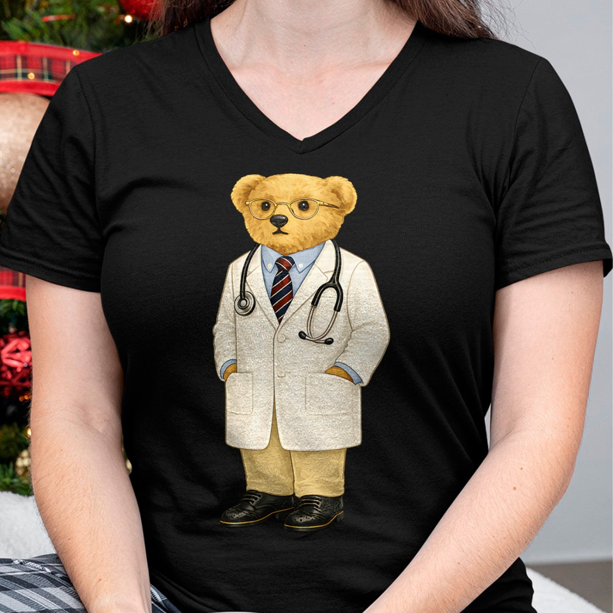Best Doctor Shirt, Funny Doctor UnisexT-Shirt/Hoodie/Sweatshirt HLT00 - Gift for Doctor Bear with Glasses Teddy T-Shirt
