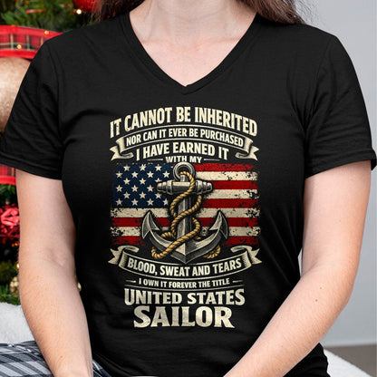 Proud Veteran Shirt, Funny Veteran UnisexT-Shirt/Hoodie/Sweatshirt HLT00 - Own Forever The Title U.S Sailor Military Veteran Flag USA T-Shirt
