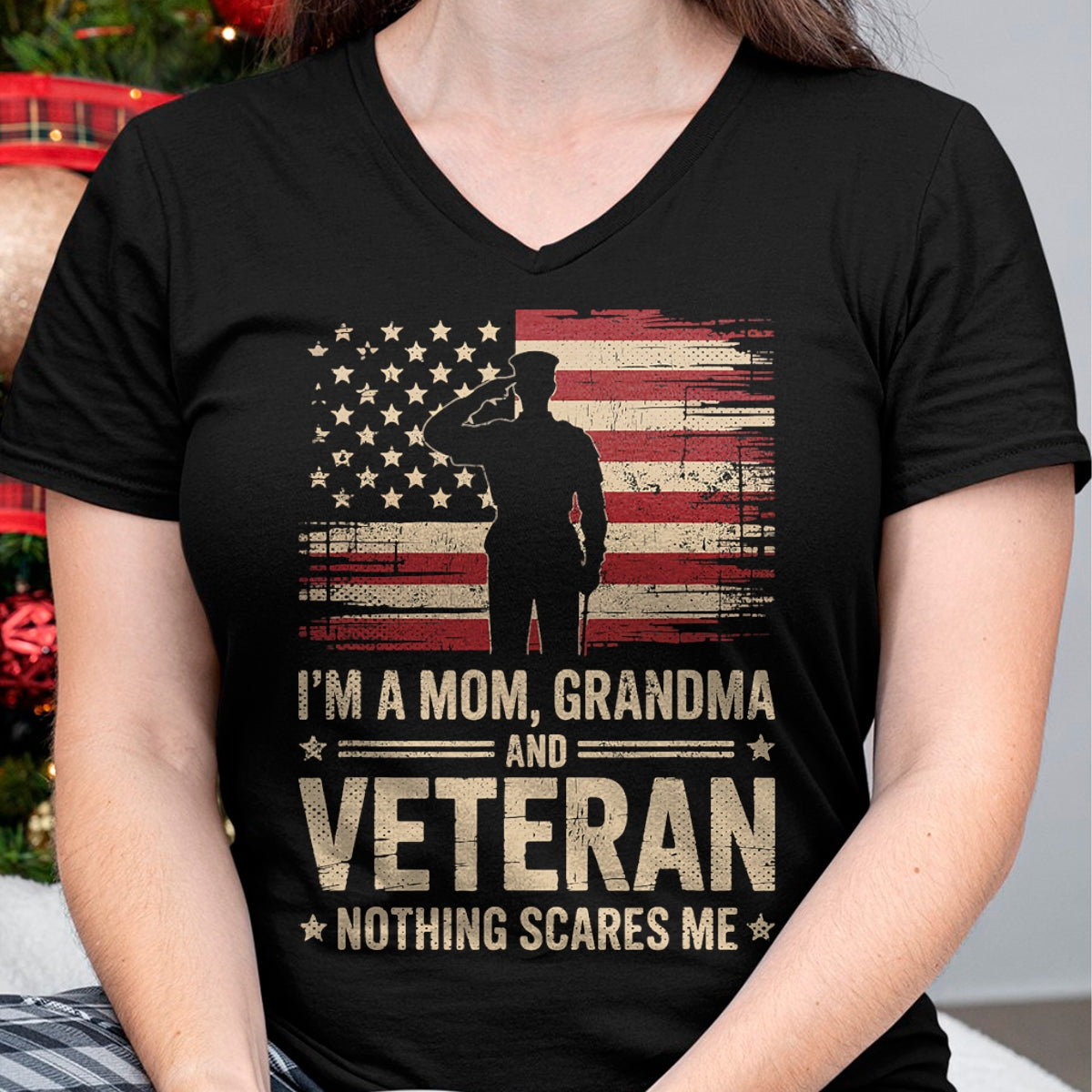 Proud Veteran Shirt, Funny Veteran UnisexT-Shirt/Hoodie/Sweatshirt HLT00 - Im A Mom Grandma and Veteran Patriotic Funny Female Veteran T-Shirt