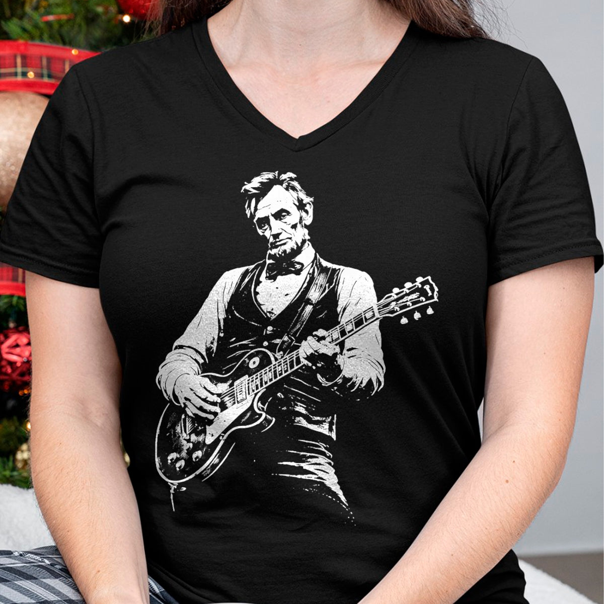 Guitar Lover Shirt, Funny Guitar UnisexT-Shirt/Hoodie/Sweatshirt HLT00 - Retro Vintage Abraham Lincoln Abe Lincoln Playing Guitar Men T-Shirt