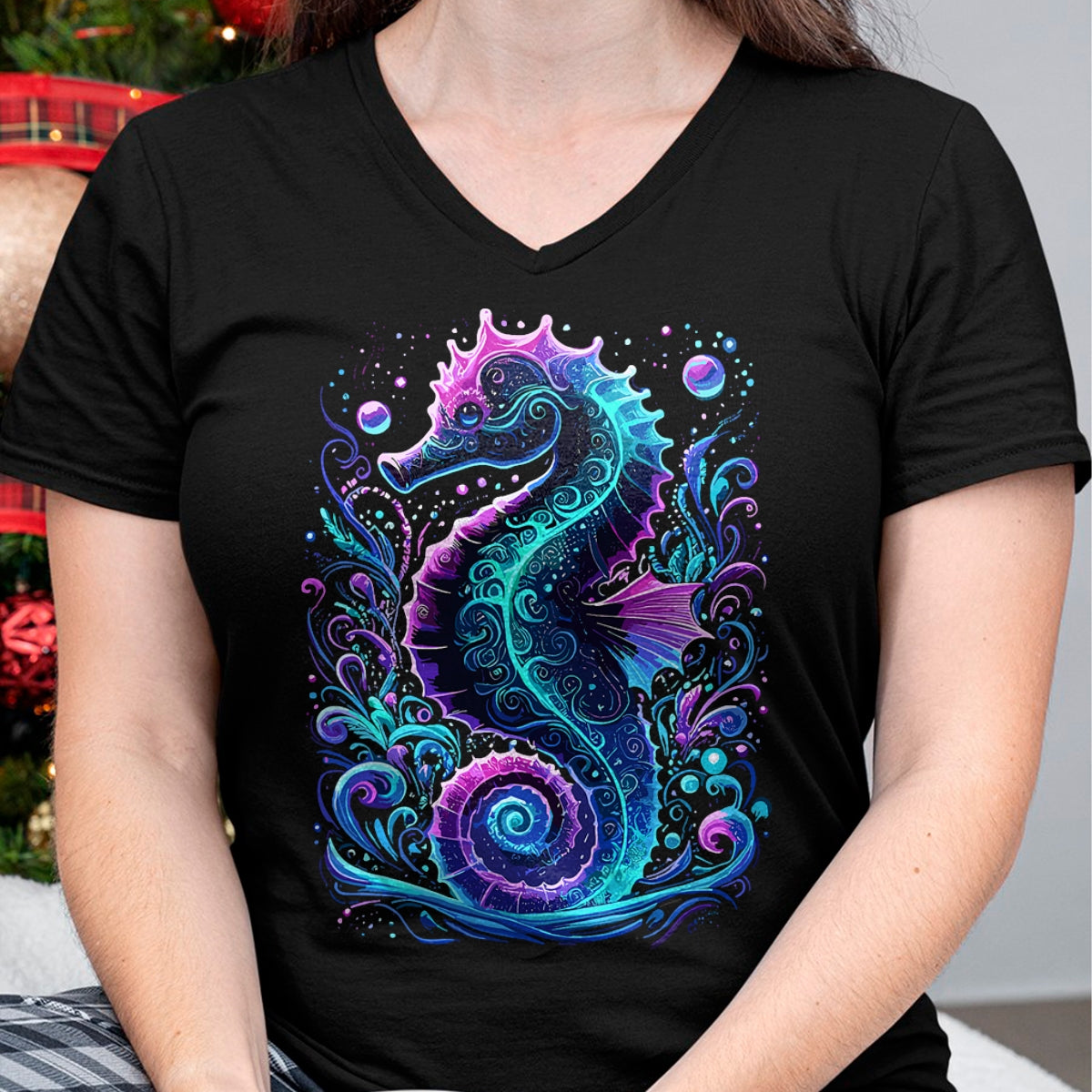 Best Horse Lover Shirt , Funny Horse UnisexT-Shirt/Hoodie/Sweatshirt HLT00 - Seahorse Colorful Underwater Seahorse T-Shirt