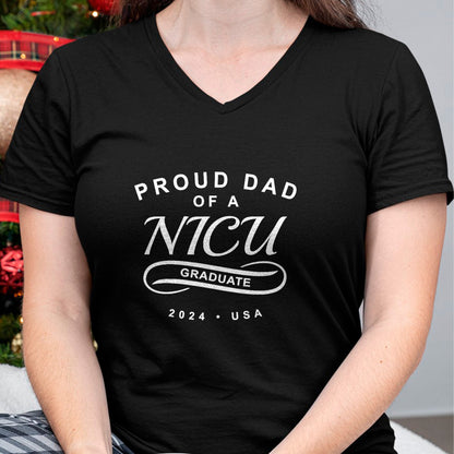 Gift for Dad Shirt, Funny Dad Unisex T-Shirt/Hoodie/Sweatshirt HLT00 – Proud Dad of a NICU Graduate 2024 - Baby Graduation T-Shirt