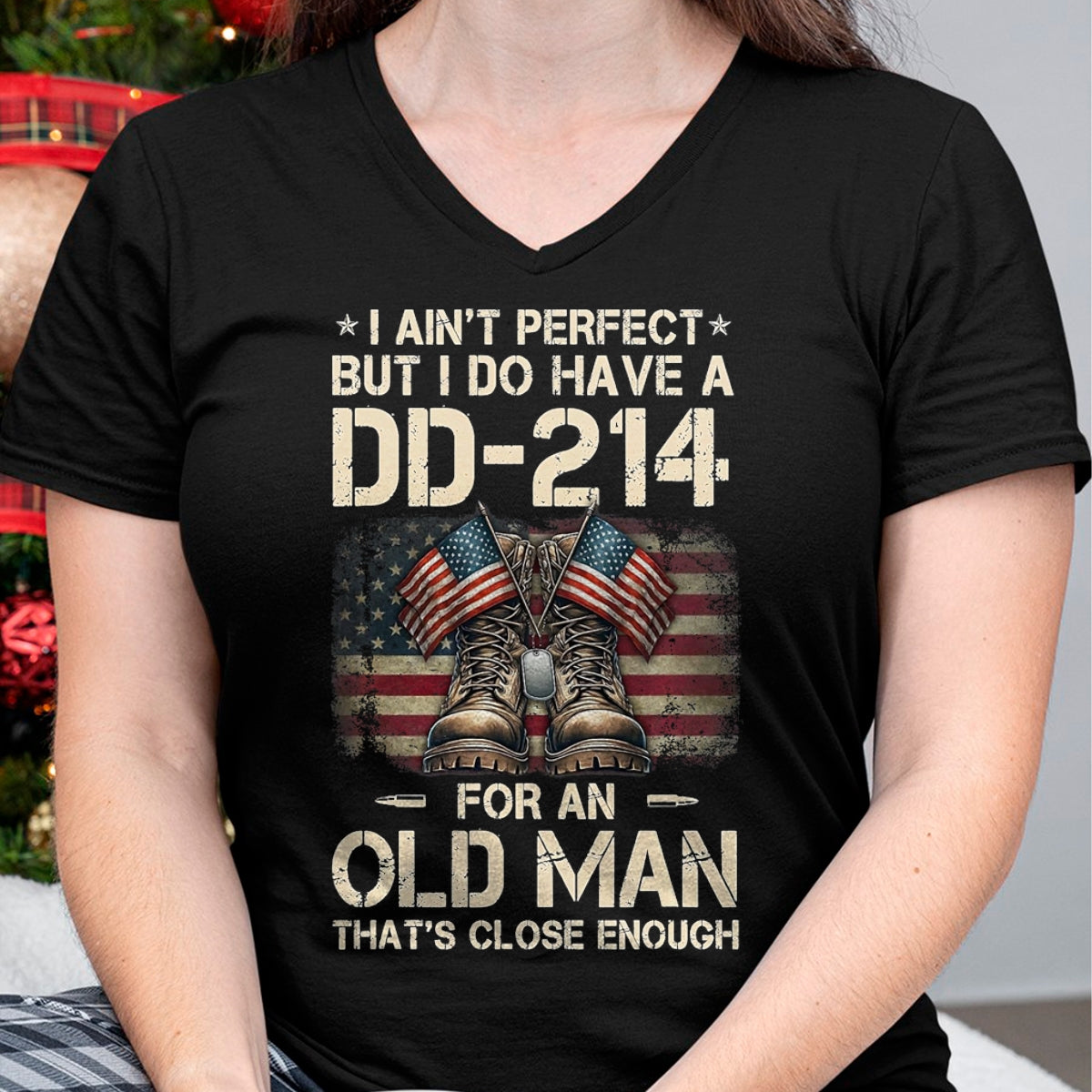 Proud Veteran Shirt, Funny Veteran UnisexT-Shirt/Hoodie/Sweatshirt HLT00 - I Ain_t Perfect But I Have A DD-214 for an Old Man Veteran T-Shirt, Men, Black, 3X-Large