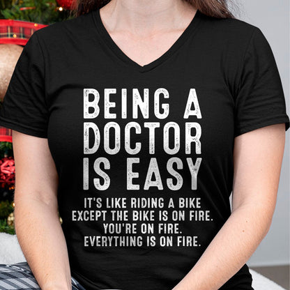 Best Doctor Shirt, Funny Doctor UnisexT-Shirt/Hoodie/Sweatshirt HLT00 - Being A Doctor Is Easy, Doctor Life Funny Doctor T-Shirt