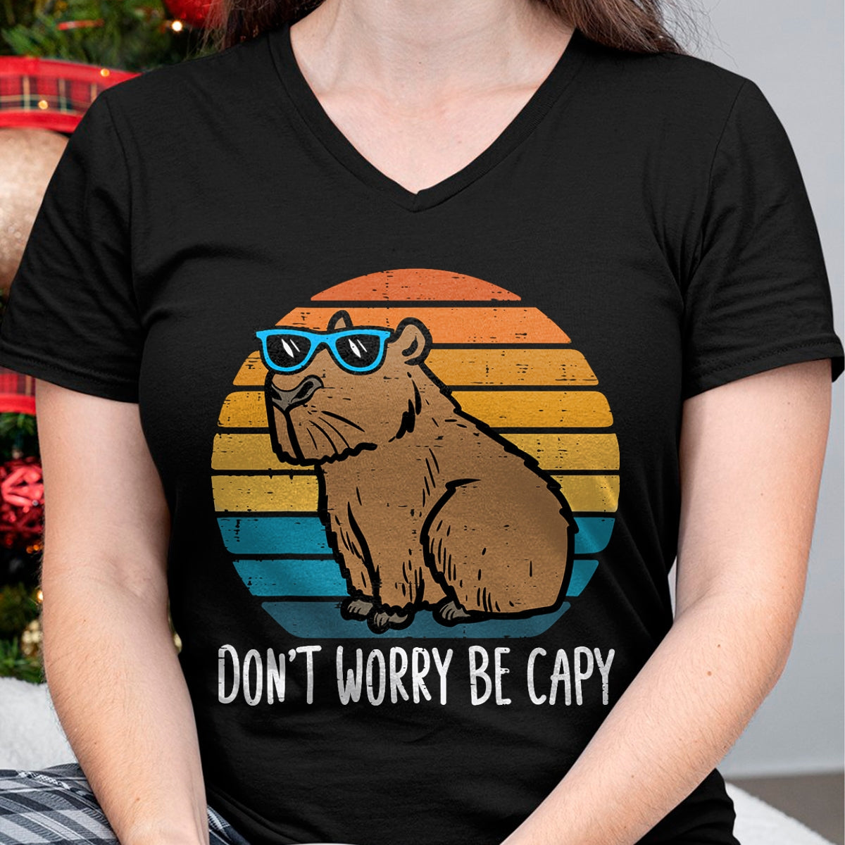 Cute Capybara Shirt, Funny Capybara Unisex T-Shirt/Hoodie/Sweatshirt HLT00 - Dont Worry Be Capy Capybara Retro Men Boys Kids Youth Women T-Shirt